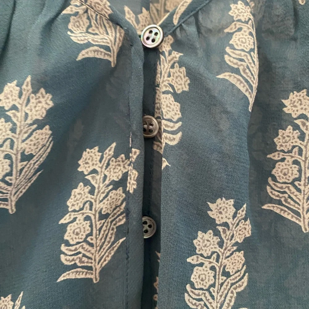 Joie Elegant Silk Blue Floral Women's Top M - Picture 5 of 10